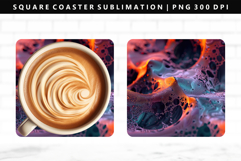 Abstract Square Coaster Design | Square Coaster PNG Product Image 1