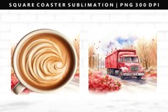 Truck Square Coaster Design | Square Coaster PNG Product Image 1