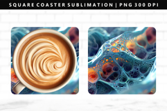 Abstract Square Coaster Design | Square Coaster PNG Product Image 1