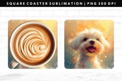 Funny Dog Square Coaster Design | Square Coaster PNG Product Image 1