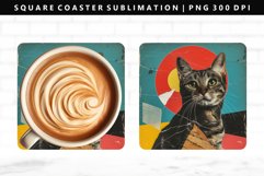 Funny Cat Square Coaster Design | Square Coaster PNG Product Image 1