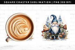 Gnome Square Coaster Design | Square Coaster PNG Product Image 1