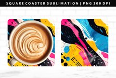 Retro Pop Art Square Coaster Design | Square Coaster PNG Product Image 1