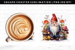 Gnome Square Coaster Design | Square Coaster PNG Product Image 1