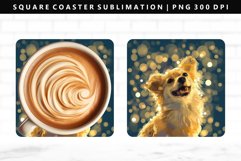 Funny Dog Square Coaster Design | Square Coaster PNG Product Image 1