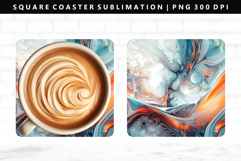 Abstract Square Coaster Design | Square Coaster PNG Product Image 1