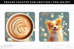 Funny Dog Square Coaster Design | Square Coaster PNG Product Image 1