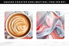 Abstract Square Coaster Design | Square Coaster PNG Product Image 1