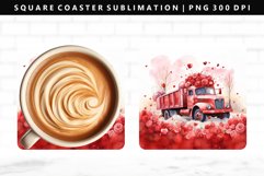 Truck Square Coaster Design | Square Coaster PNG Product Image 1