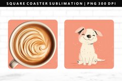 Funny Dog Square Coaster Design | Square Coaster PNG Product Image 1