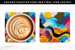 Retro Pop Art Square Coaster Design | Square Coaster PNG Product Image 1