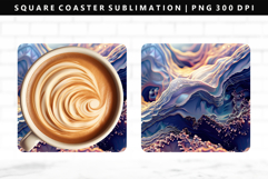 Abstract Square Coaster Design | Square Coaster PNG Product Image 1