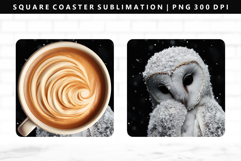 Owl Square Coaster Design | Square Coaster PNG Product Image 1