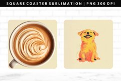 Funny Dog Square Coaster Design | Square Coaster PNG Product Image 1