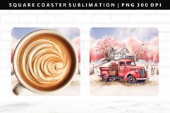 Truck Square Coaster Design | Square Coaster PNG Product Image 1