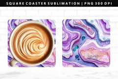 Abstract Square Coaster Design | Square Coaster PNG Product Image 1