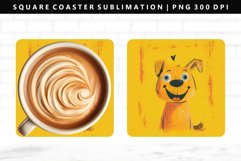 Funny Dog Square Coaster Design | Square Coaster PNG Product Image 1