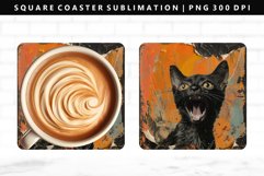 Funny Cat Square Coaster Design | Square Coaster PNG Product Image 1
