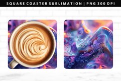 Iridescent Square Coaster Design | Square Coaster PNG Product Image 1