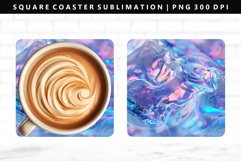 Iridescent Square Coaster Design | Square Coaster PNG Product Image 1