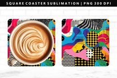 Retro Pop Art Square Coaster Design | Square Coaster PNG Product Image 1