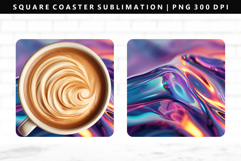 Abstract Square Coaster Design | Square Coaster PNG Product Image 1