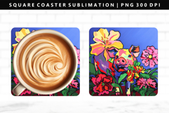 Pig Square Coaster Design | Square Coaster PNG Product Image 1