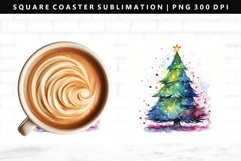 Watercolor Square Coaster Design | Square Coaster PNG Product Image 1