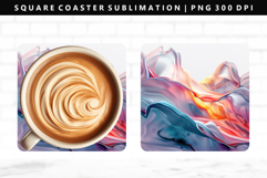 Abstract Square Coaster Design | Square Coaster PNG Product Image 1