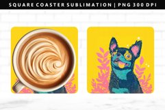 Funny Dog Square Coaster Design | Square Coaster PNG Product Image 1