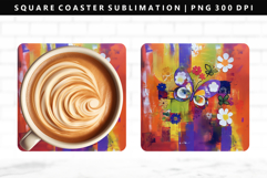 Butterfly Square Coaster Design | Square Coaster PNG Product Image 1