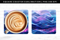 Abstract Square Coaster Design | Square Coaster PNG Product Image 1
