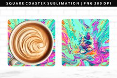 Colored Cats Square Coaster Design | Square Coaster PNG Product Image 1