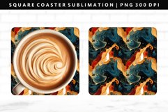 Alcohol Ink Square Coaster Design | Square Coaster PNG Product Image 1