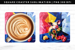 Pig Square Coaster Design | Square Coaster PNG Product Image 1