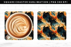 Alcohol Ink Square Coaster Design | Square Coaster PNG Product Image 1