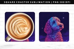 Funny Dog Square Coaster Design | Square Coaster PNG Product Image 1