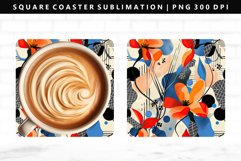 Flower Square Coaster Design | Square Coaster PNG Product Image 1