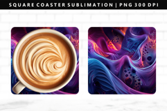 Abstract Square Coaster Design | Square Coaster PNG Product Image 1