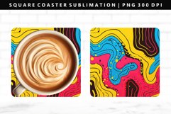 Retro Pop Art Square Coaster Design | Square Coaster PNG Product Image 1