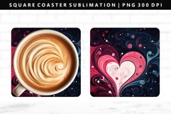 Valentine Square Coaster Design | Square Coaster PNG Product Image 1