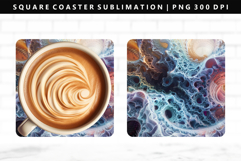 Abstract Square Coaster Design | Square Coaster PNG Product Image 1