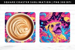 Funny Dog Square Coaster Design | Square Coaster PNG Product Image 1