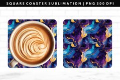 Alcohol Ink Square Coaster Design | Square Coaster PNG Product Image 1