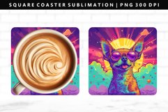 Funny Dog Square Coaster Design | Square Coaster PNG Product Image 1