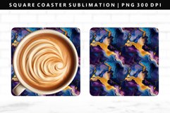 Alcohol Ink Square Coaster Design | Square Coaster PNG Product Image 1