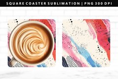 Retro Pop Art Square Coaster Design | Square Coaster PNG Product Image 1