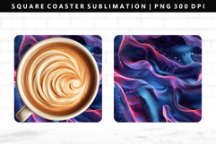 Abstract Square Coaster Design | Square Coaster PNG Product Image 1