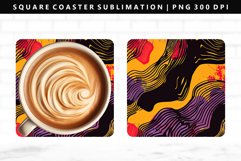 Retro Pop Art Square Coaster Design | Square Coaster PNG Product Image 1