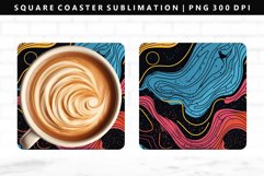 Retro Pop Art Square Coaster Design | Square Coaster PNG Product Image 1